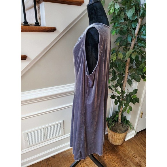 Susan Graver Women's Solid Gray Polyester Sleeveless Knee Length Dress Size 2XL - Picture 6 of 12